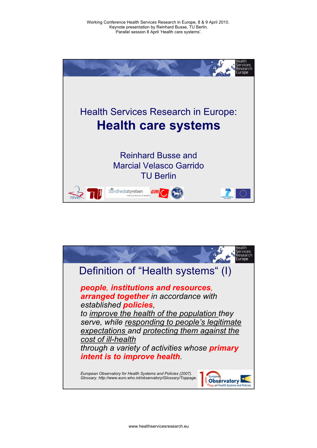 Health Care Systems’