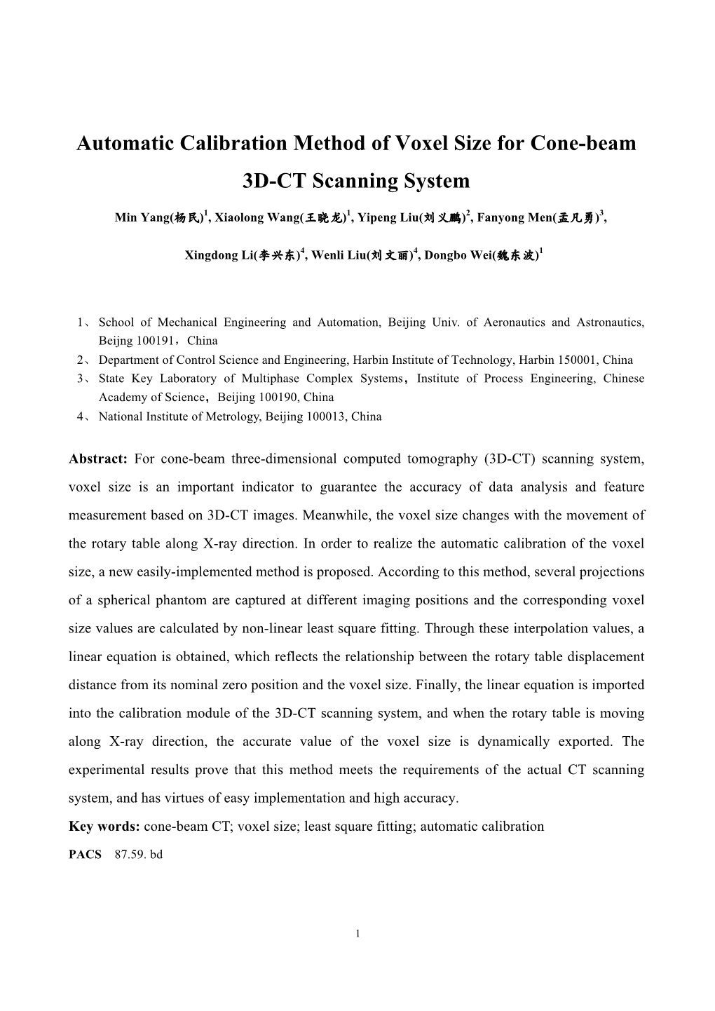 Automatic Calibration Method of Voxel Size for Cone-Beam 3D-CT Scanning System