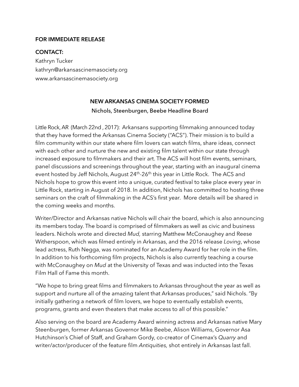 ACS Press Release 3-22-17