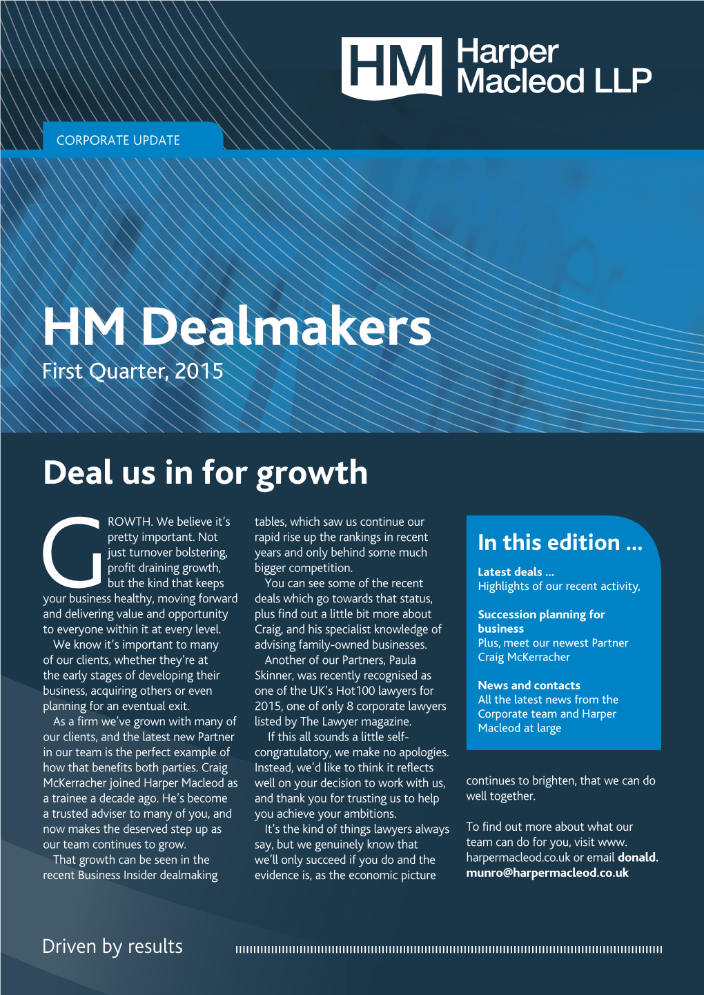 HM Dealmakers First Quarter, 2015