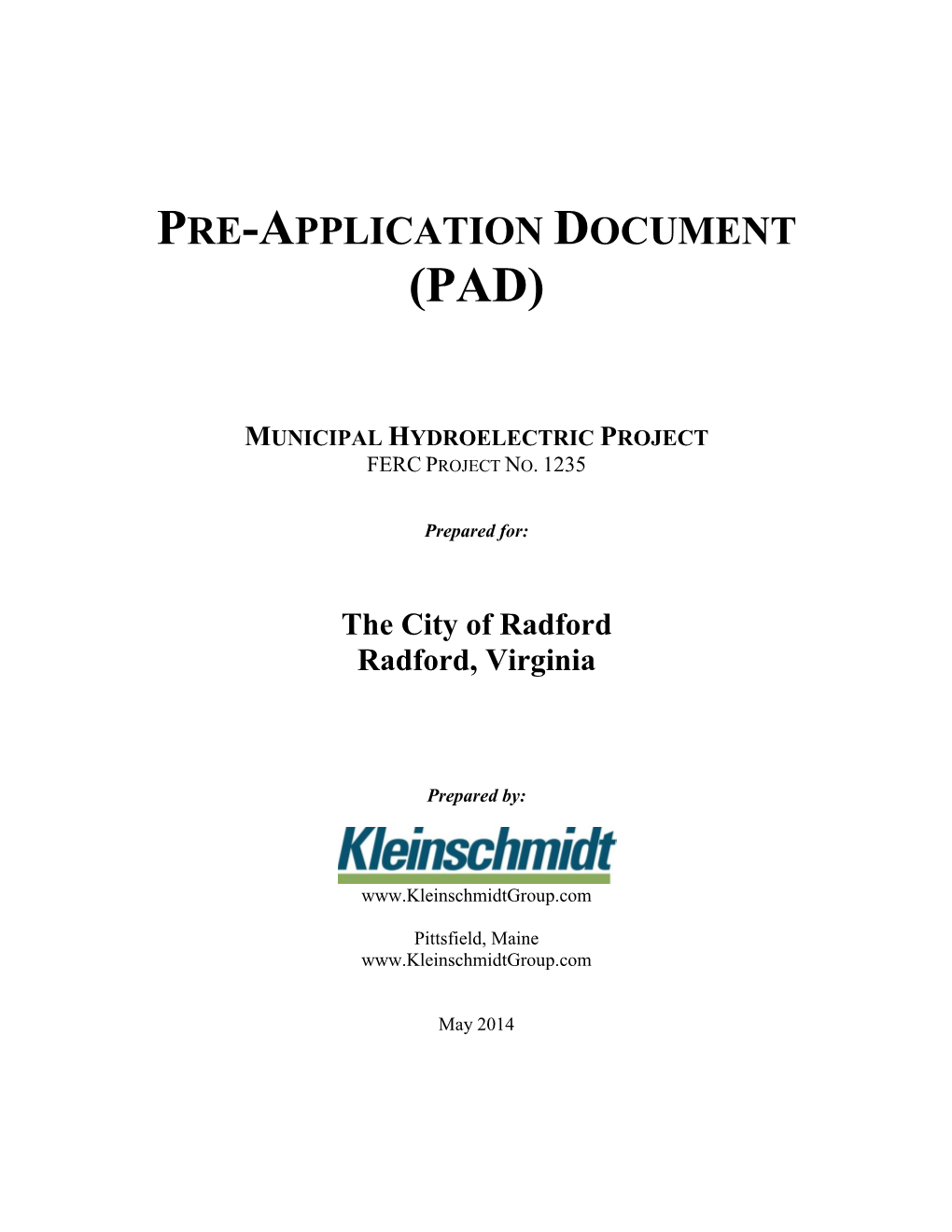 Pre-Application Document (PDF)