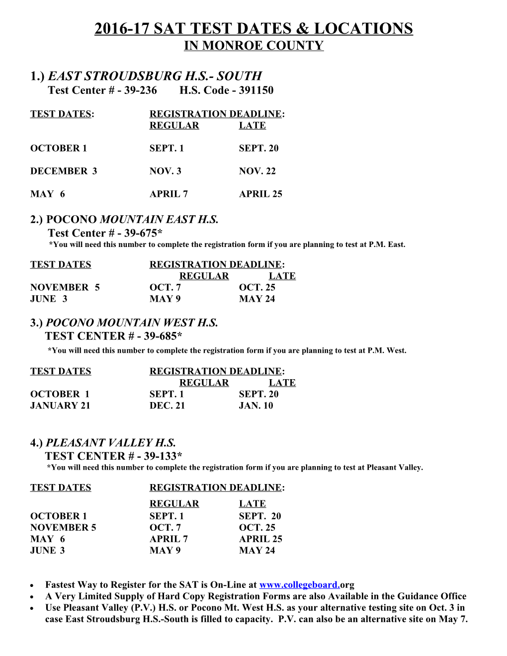 Sat Test Dates