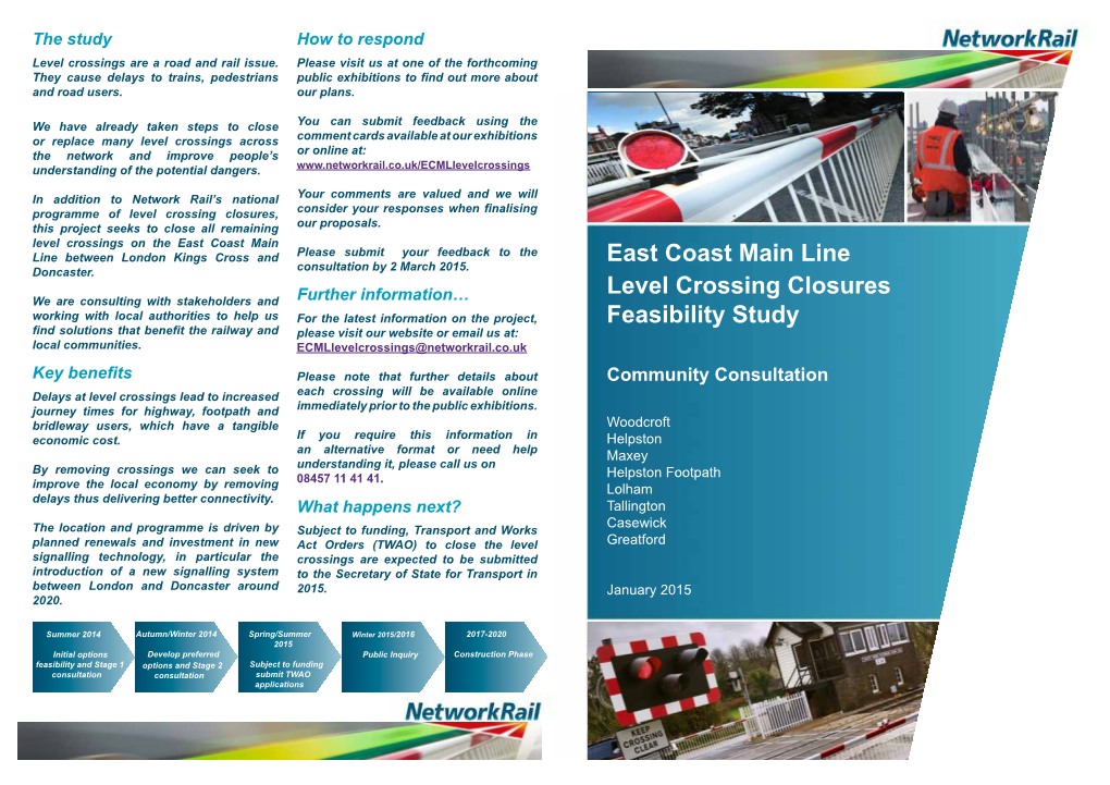 East Coast Main Line Level Crossing Closures Feasibility Study