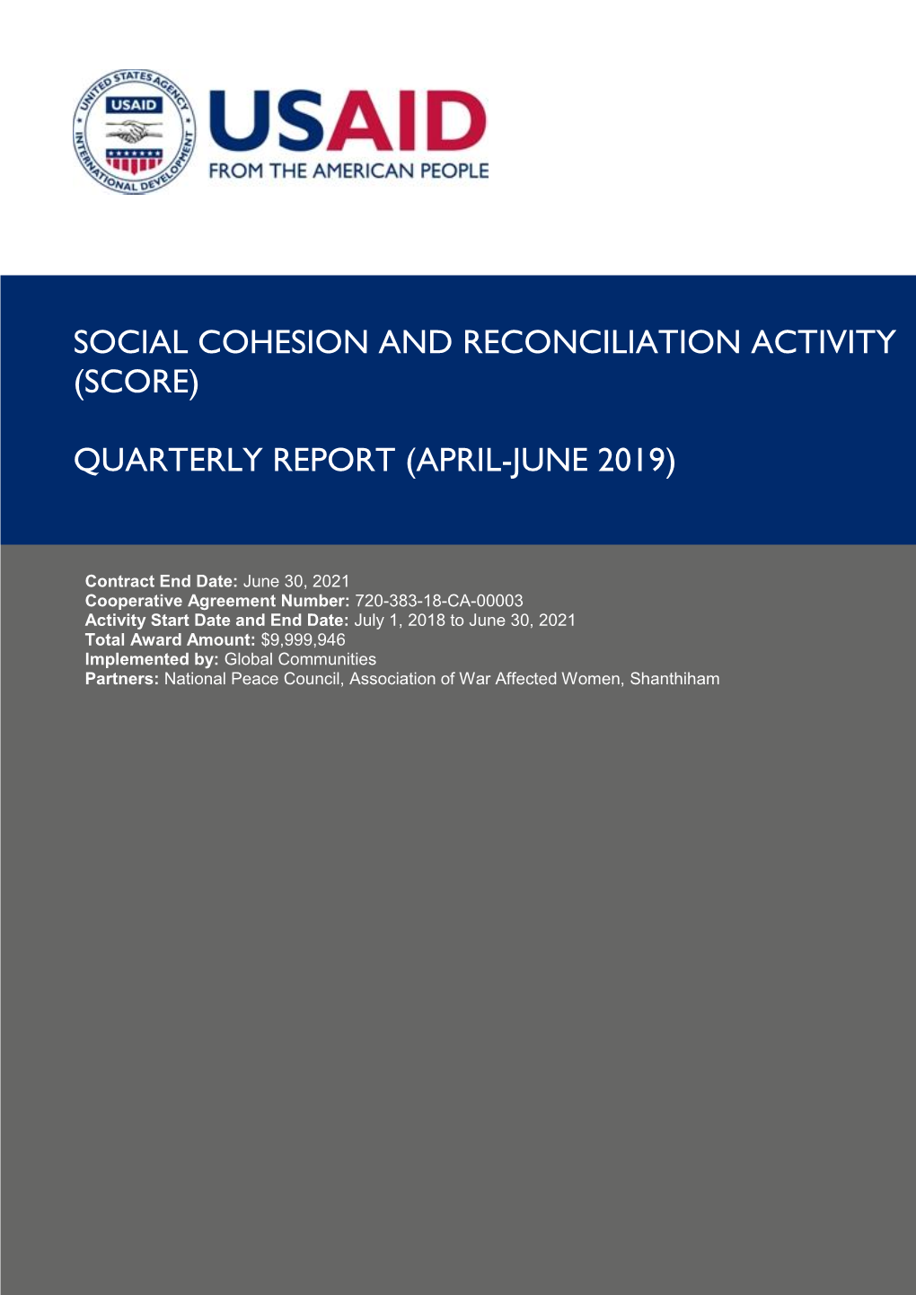 Social Cohesion and Reconciliation Activity (Score)