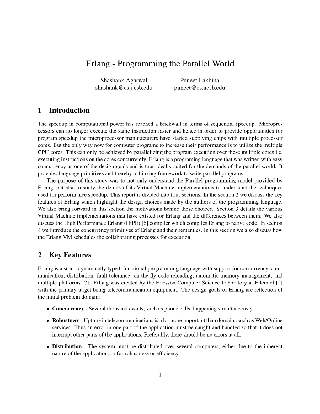 Erlang - Programming the Parallel World