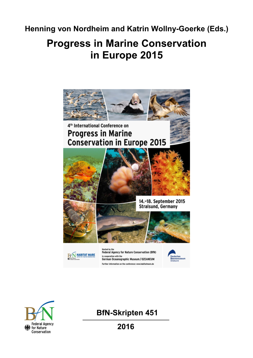 Progress in Marine Conservation in Europe 2015
