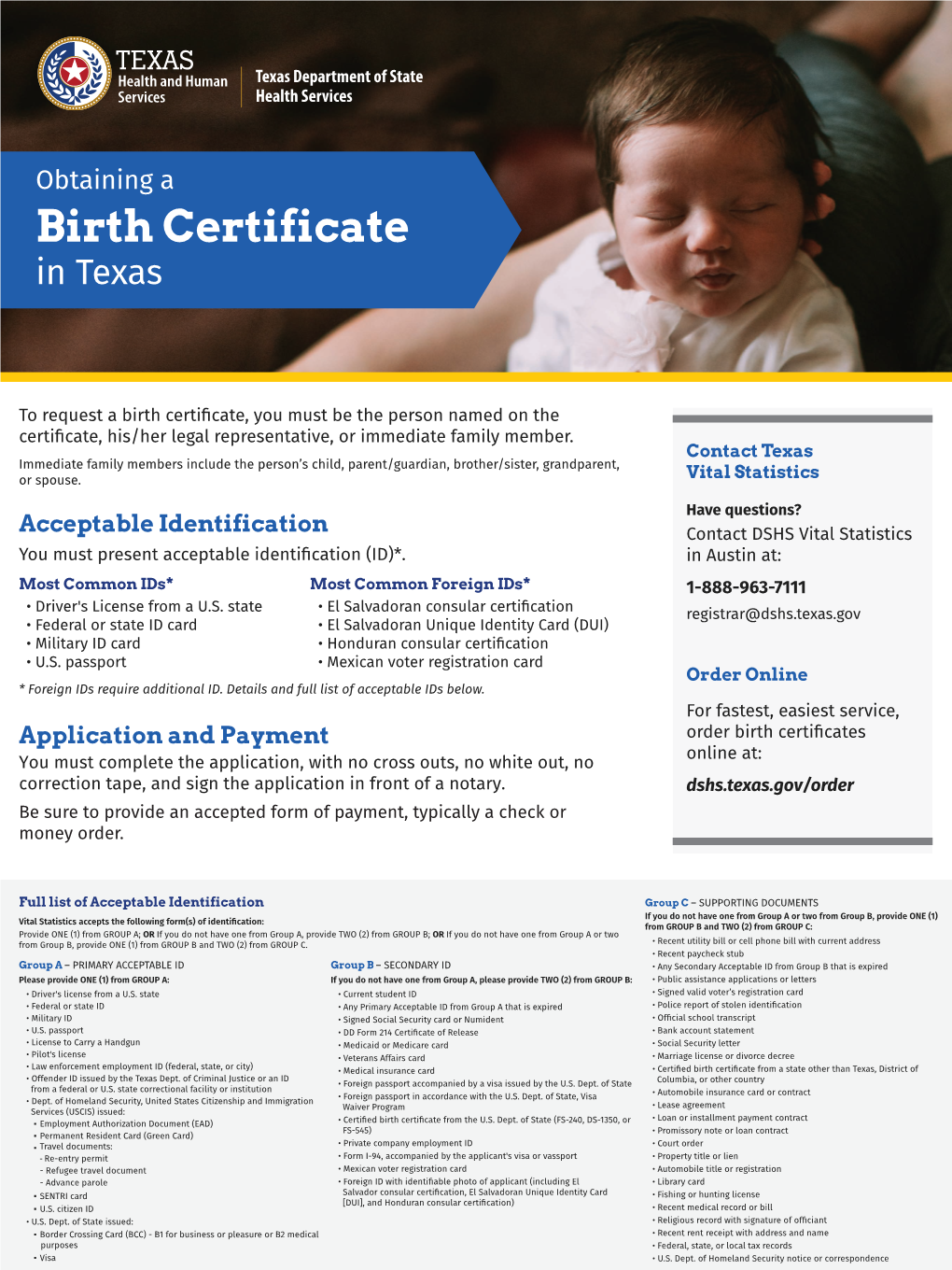 Birth Certificate in Texas