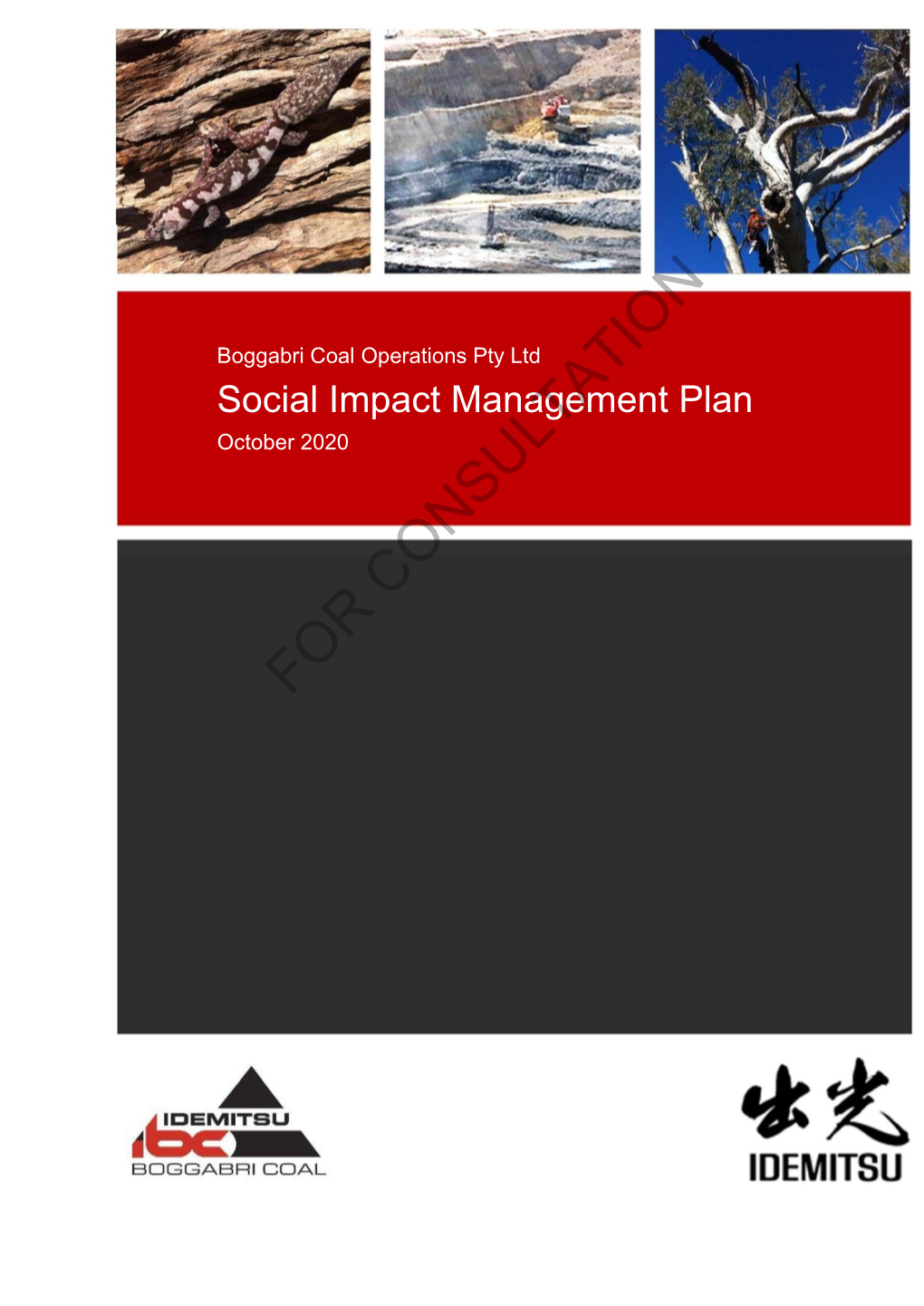 Social Impact Management Plan – for Consultation