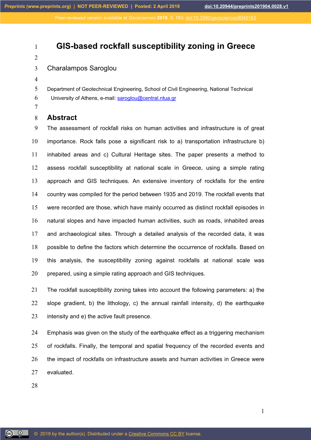 GIS-Based Rockfall Susceptibility Zoning in Greece