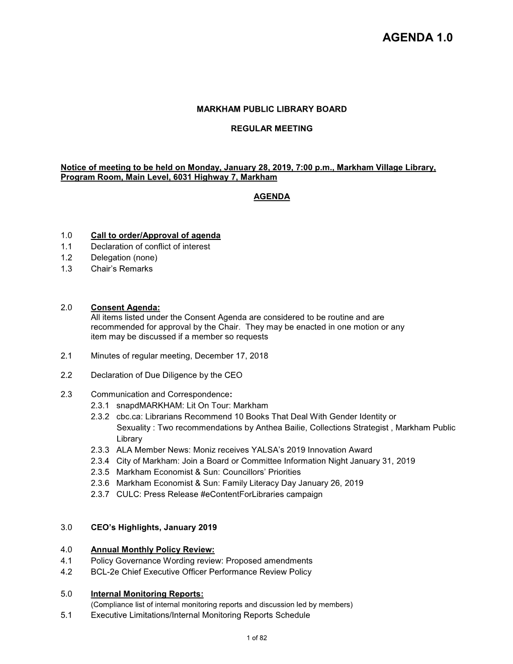 WEB Regular Board Agenda