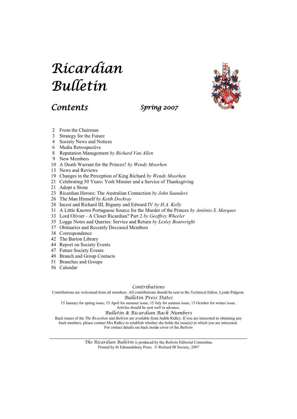 Ricardian Bulletin