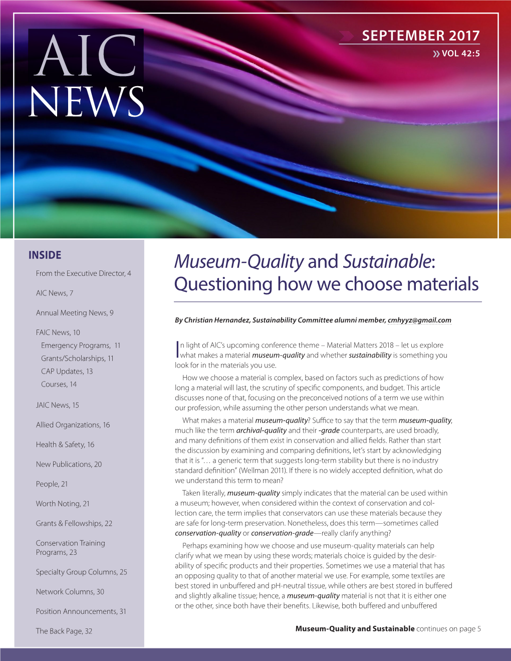 Museum-Quality and Sustainable: from the Executive Director, 4