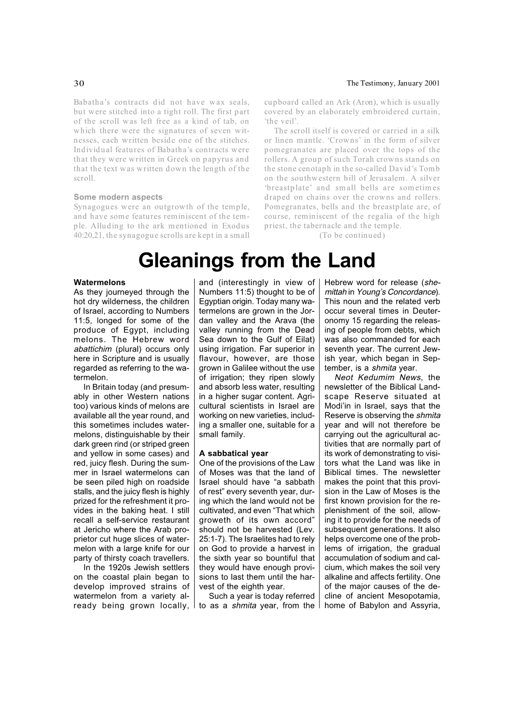 Gleanings from the Land