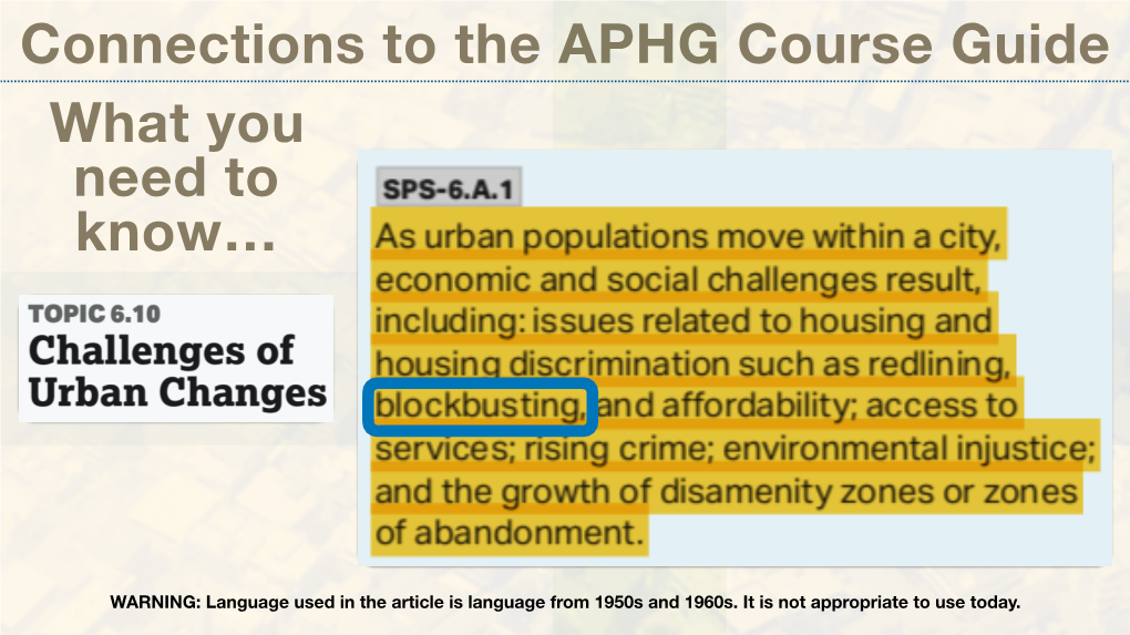 Urbanization Group Activities Files/Blockbusting Article.Pdf