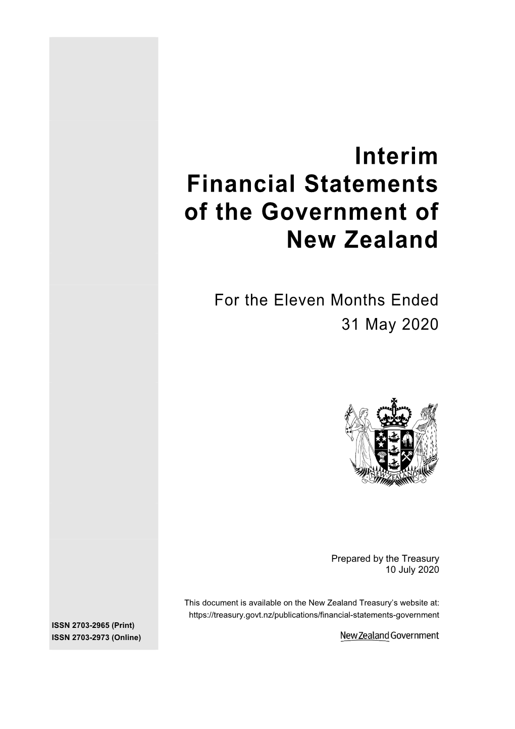 Interim Financial Statements of the Government of New Zealand for the 11 Months Ended 31 May 2020