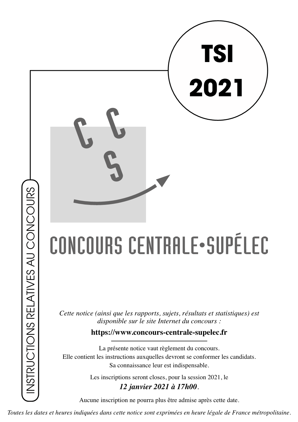 Notice Pour Le Concours Centrale-Supélec 2021