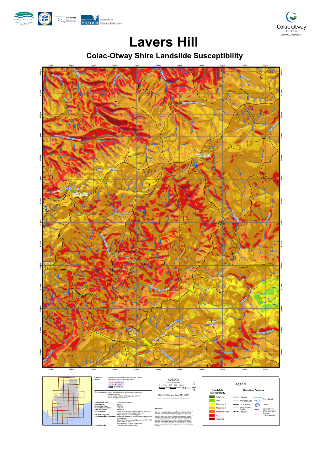 Colac-Otway Shire Landslide Susceptibility