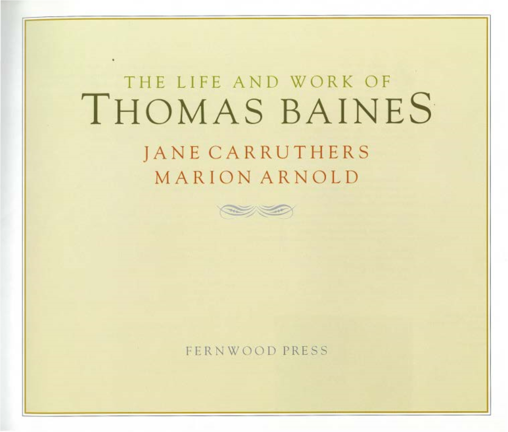 Thomas Baines Jane Carruthers Marion Arnold