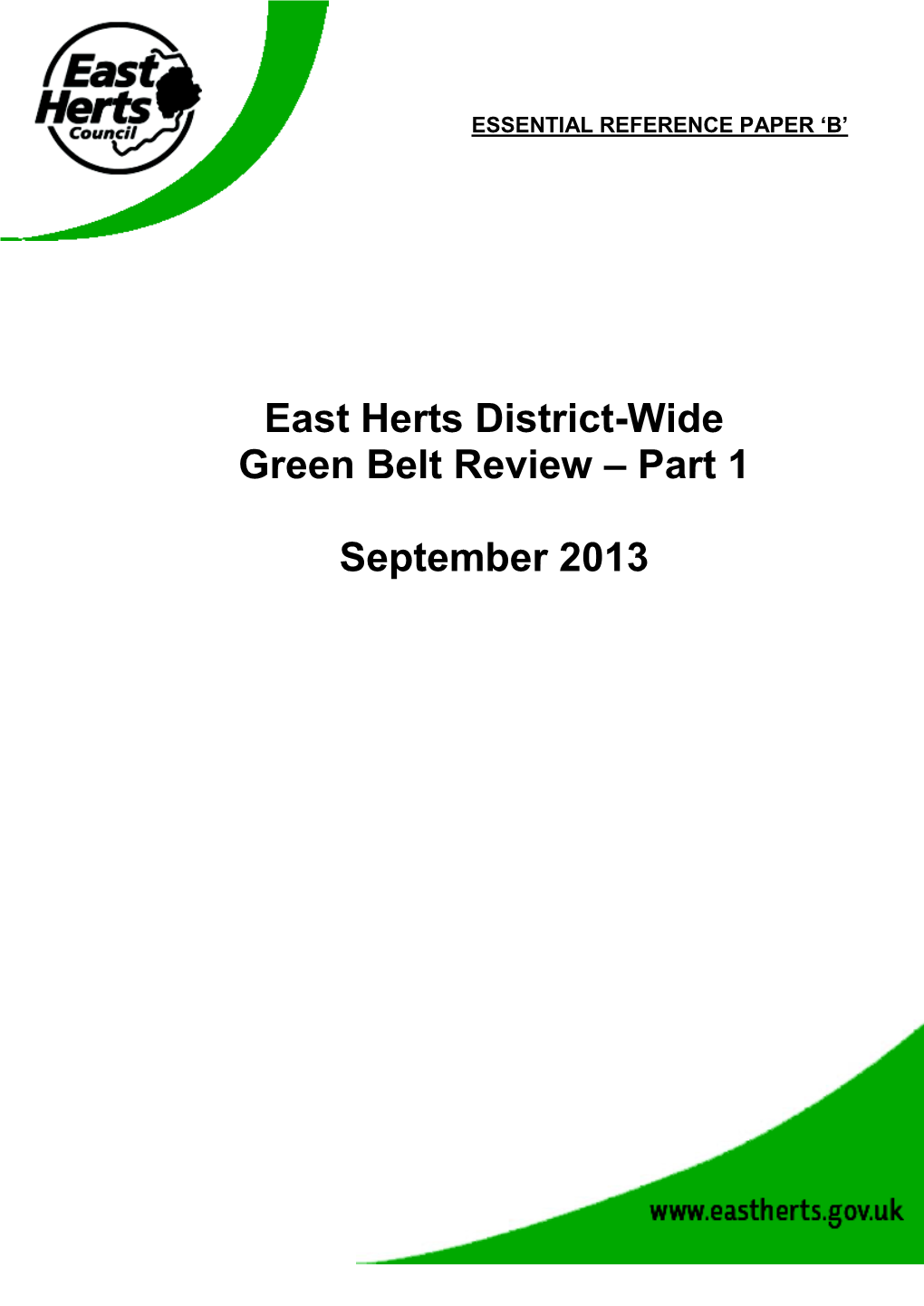 East Herts District-Wide Green Belt Review – Part 1 September 2013