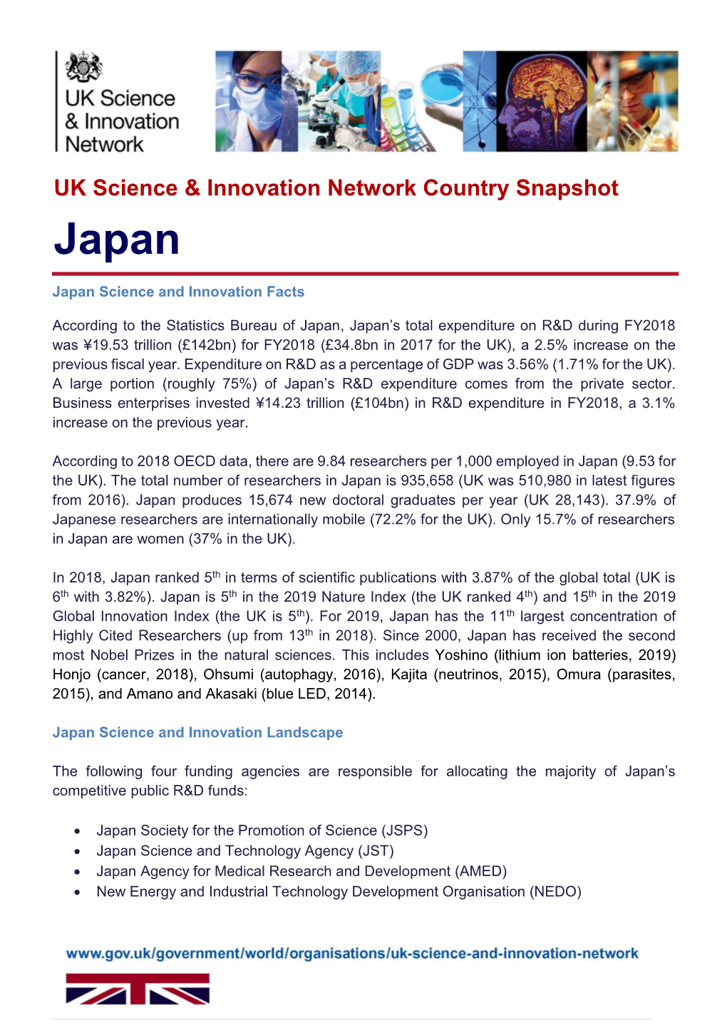 UK Science & Innovation Network Country Snapshot for the UK