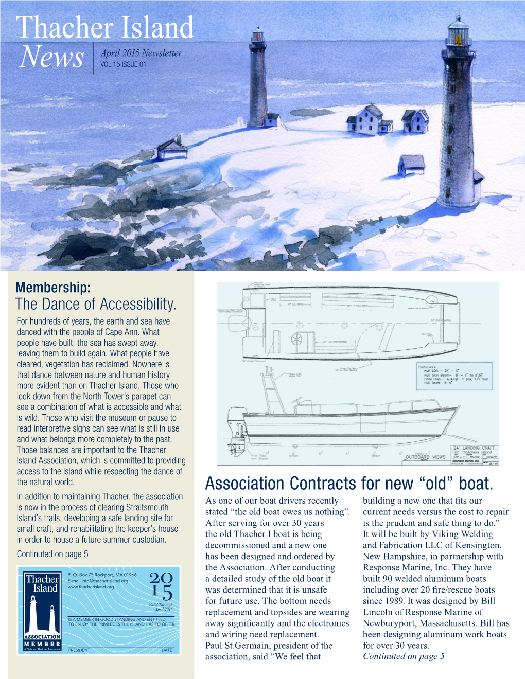 April 2015 Newsletter News VOL 15 ISSUE 01