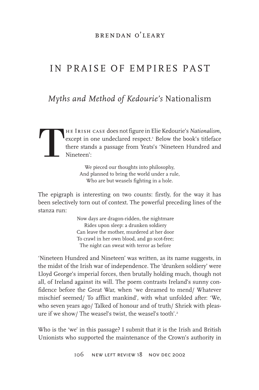 In Praise of Empires Past