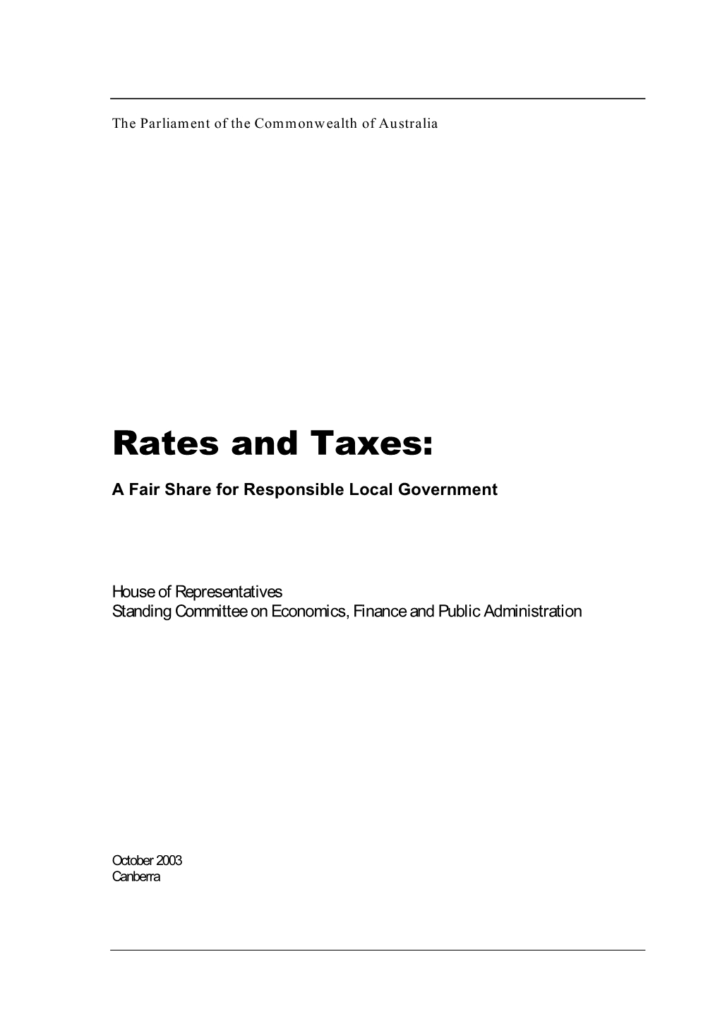 Rates and Taxes