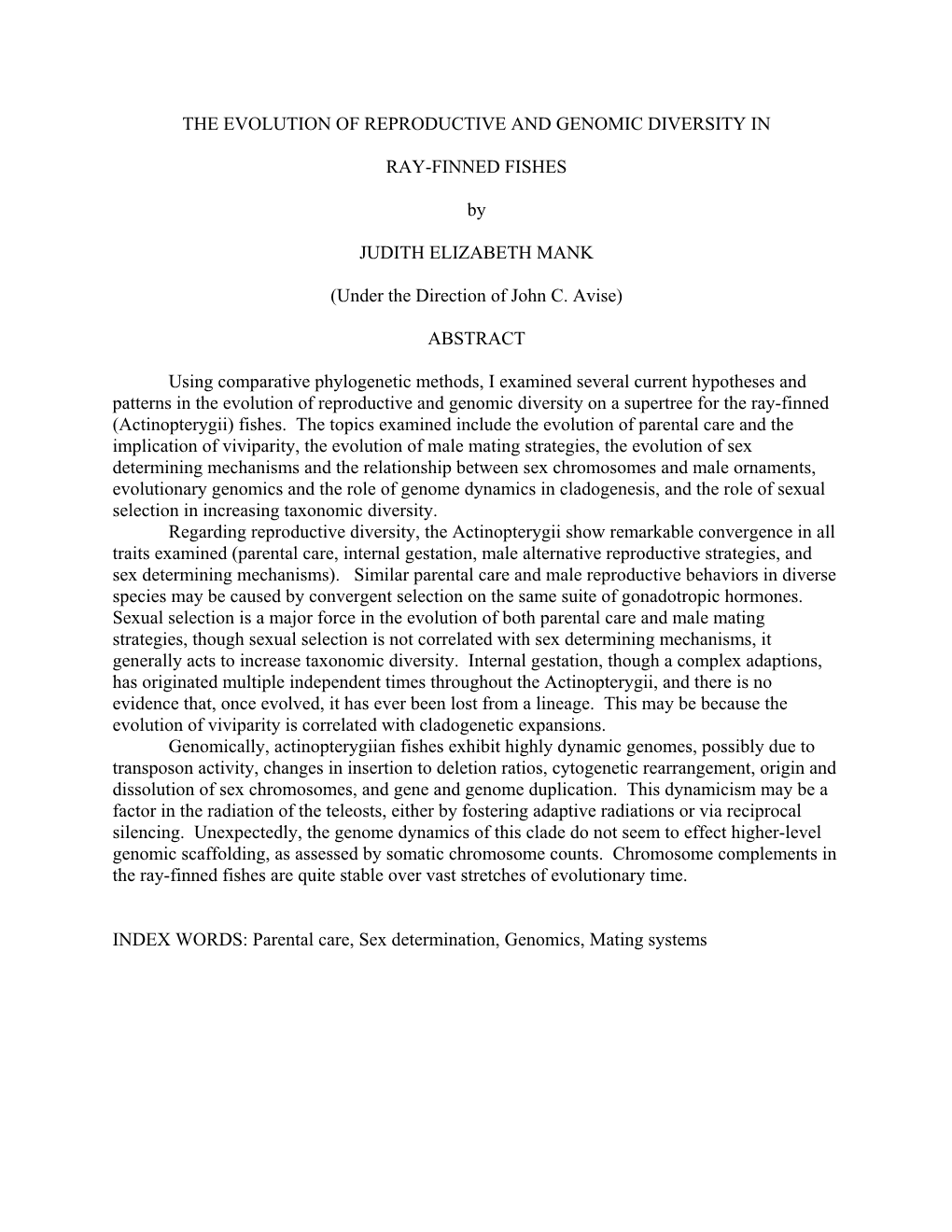 Phylogenetic Impressions of Reproductive and Genomic