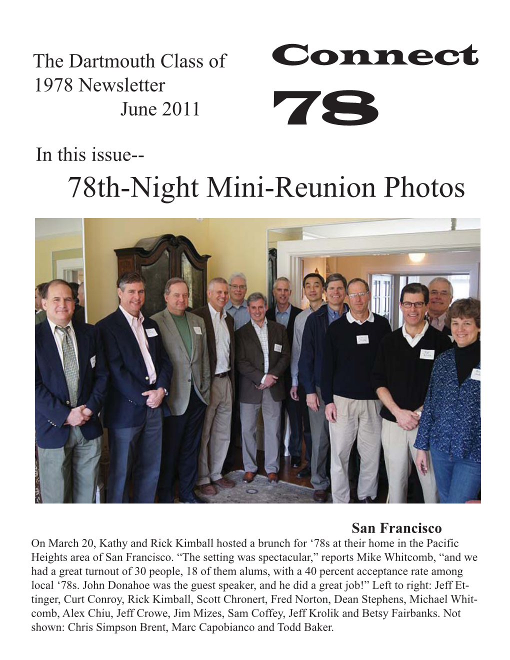 June 2011 78 in This Issue-- 78Th-Night Mini-Reunion Photos