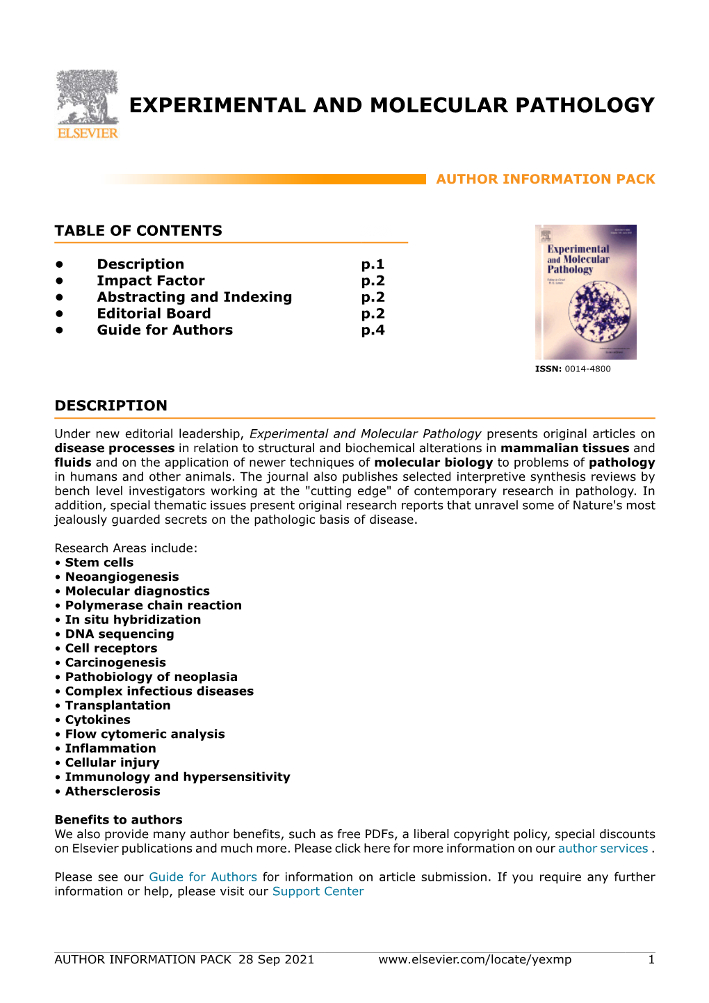 Experimental and Molecular Pathology