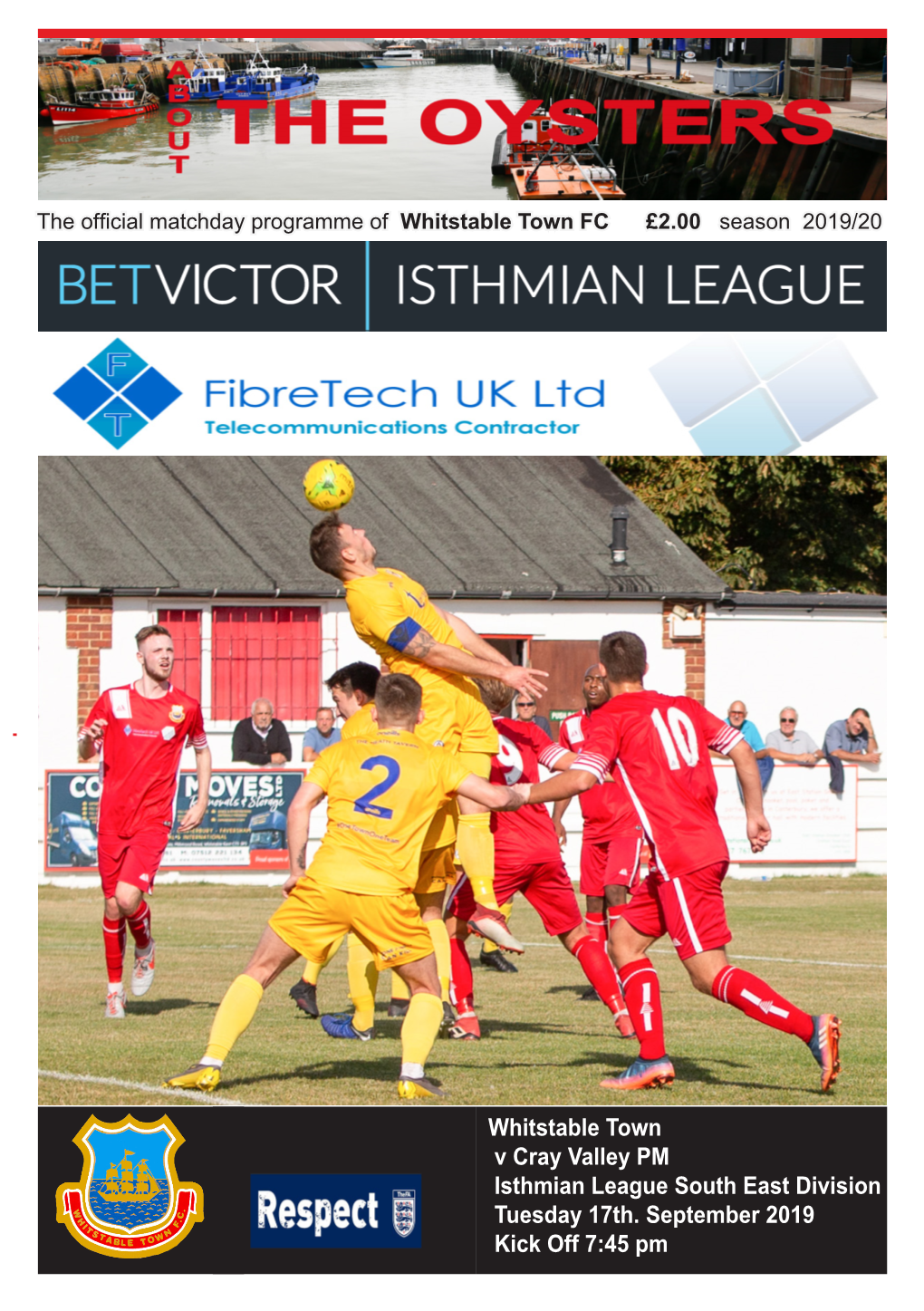 Whitstable Town V Cray Valley PM Isthmian League South East Division Tuesday 17Th