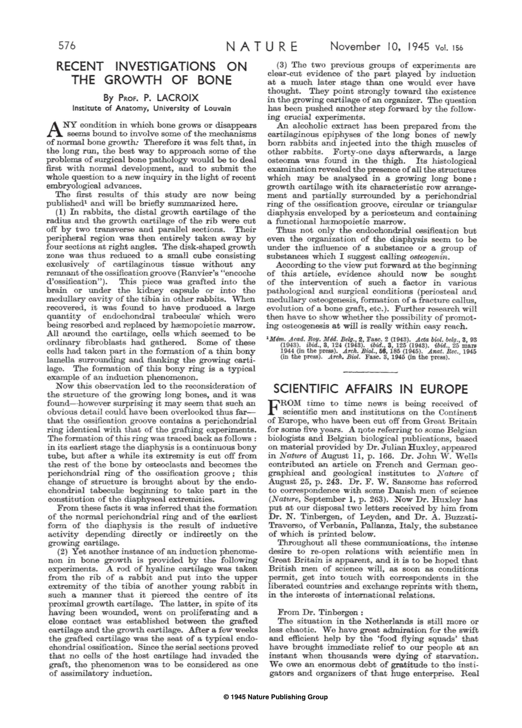 Recent Investigations on the Growth of Bone