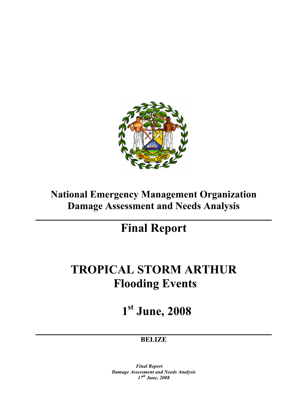 Final Report TROPICAL STORM ARTHUR Flooding Events 1