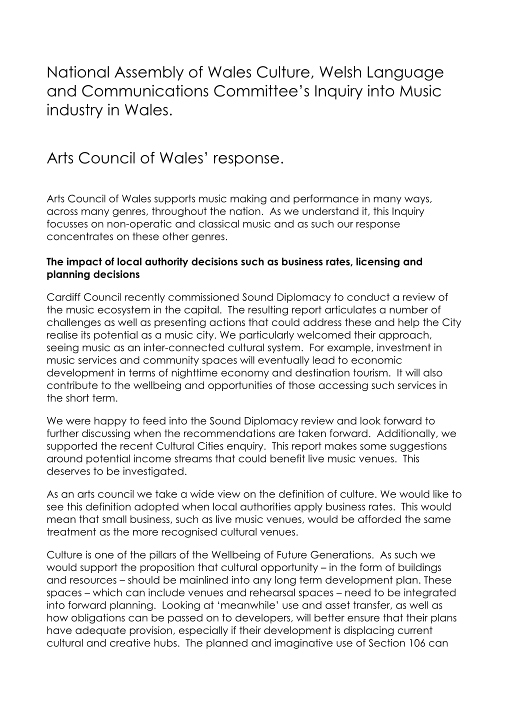 Arts Council of Wales , Item 2. PDF 92 KB