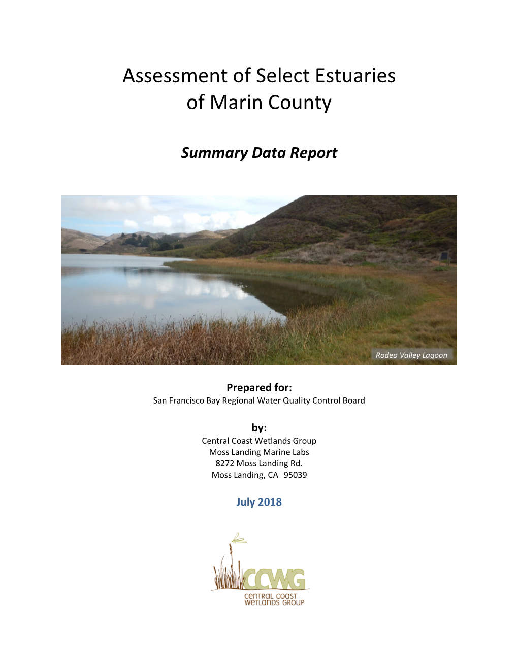 Marin Estuary Data Summary Report Vf