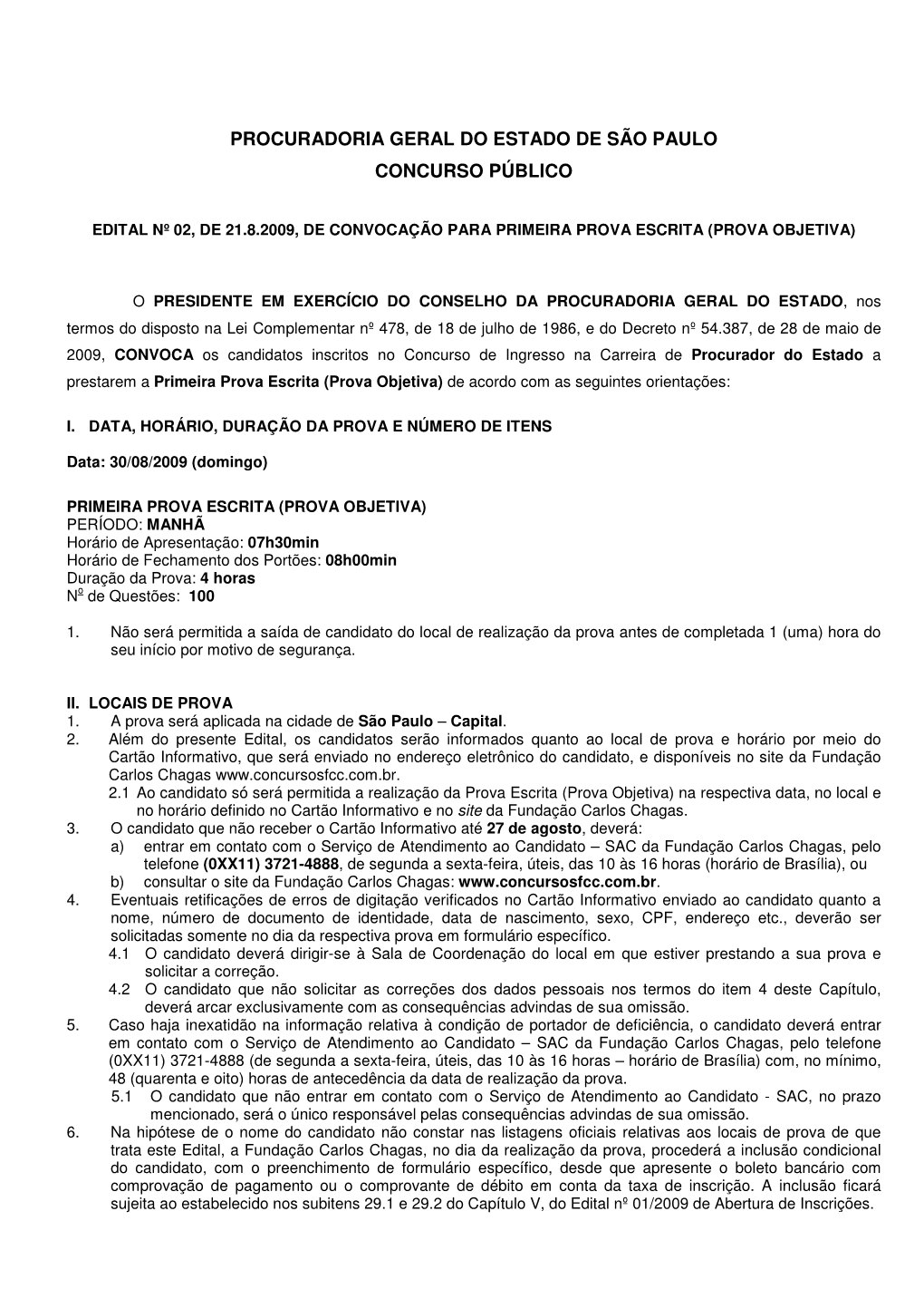 Procuradoria Geral Do Estado De São Paulo Concurso Público