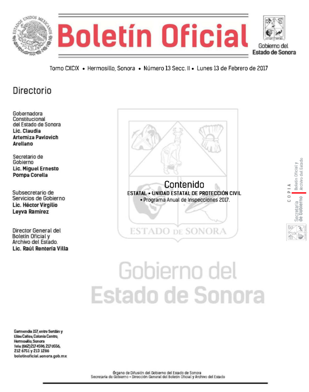 Lunes 13 De Febrero De 2017. CXCIX Número 13. Secc. II