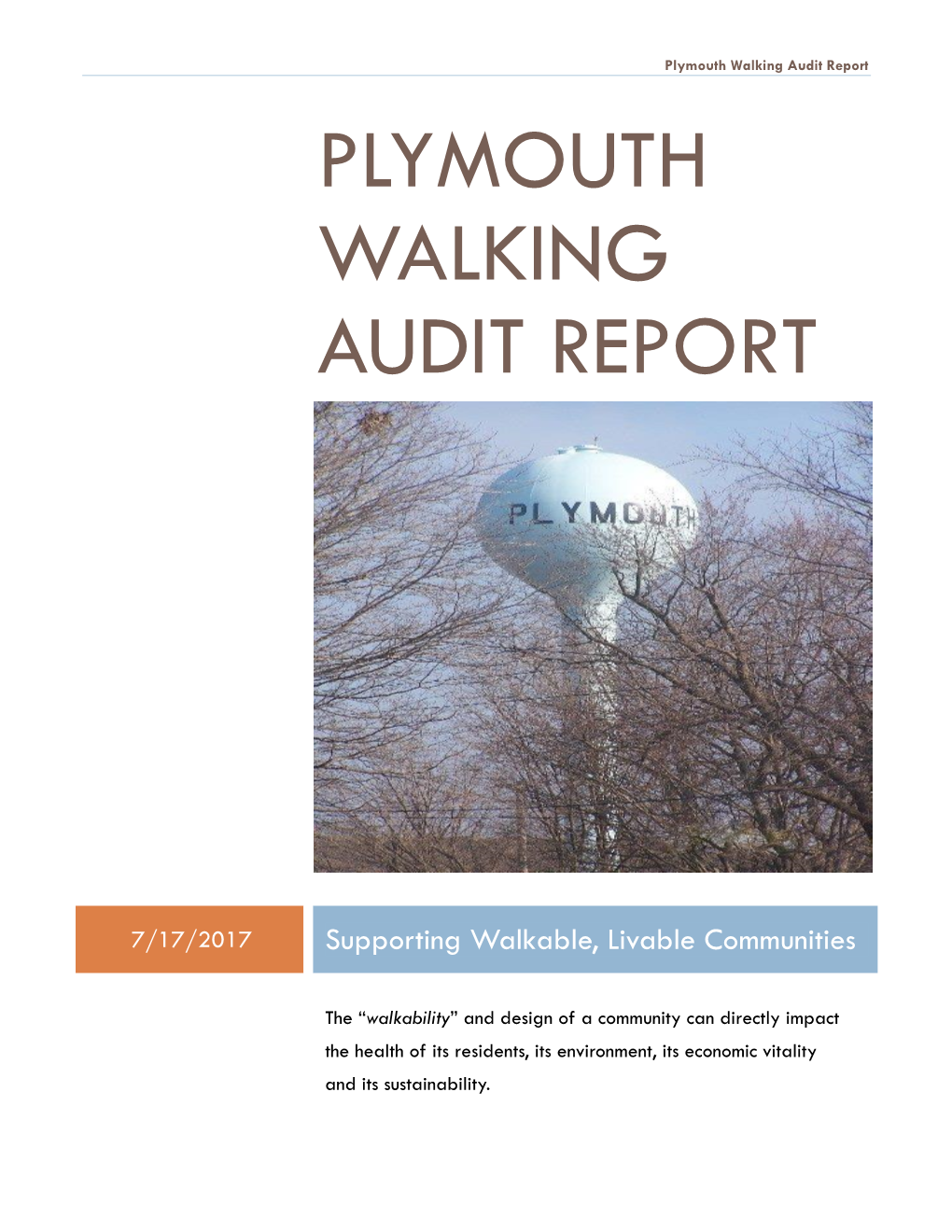Plymouth Walking Audit Report