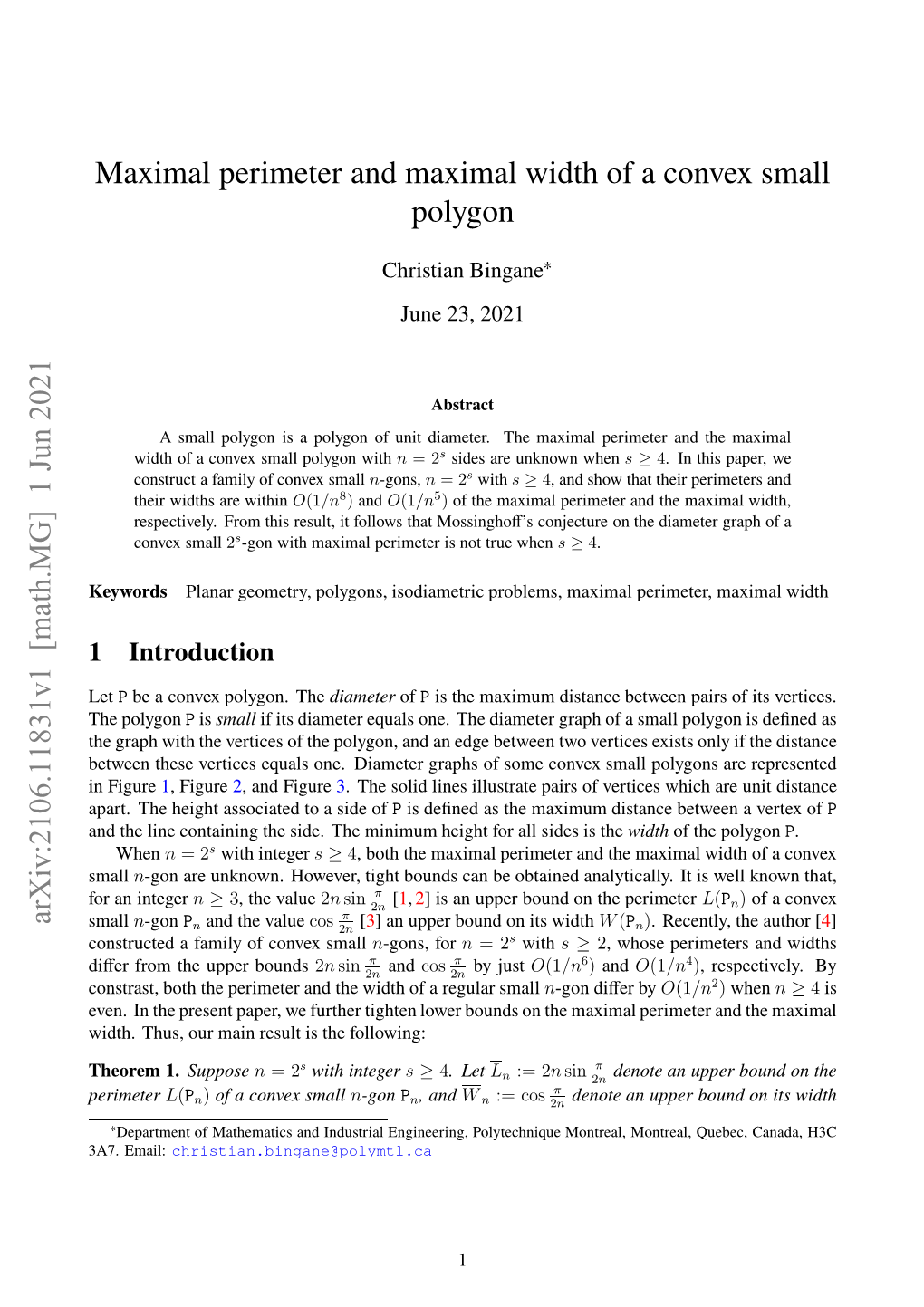 Maximal Perimeter and Maximal Width of a Convex Small Polygon