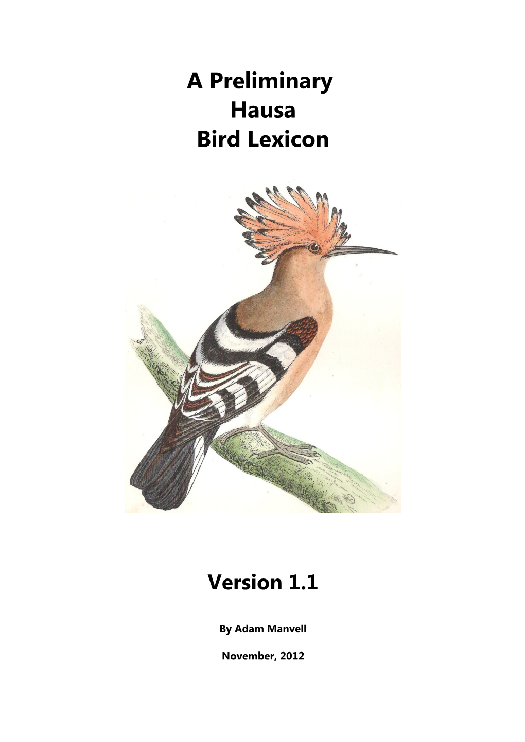 A Preliminary Hausa Bird Lexicon