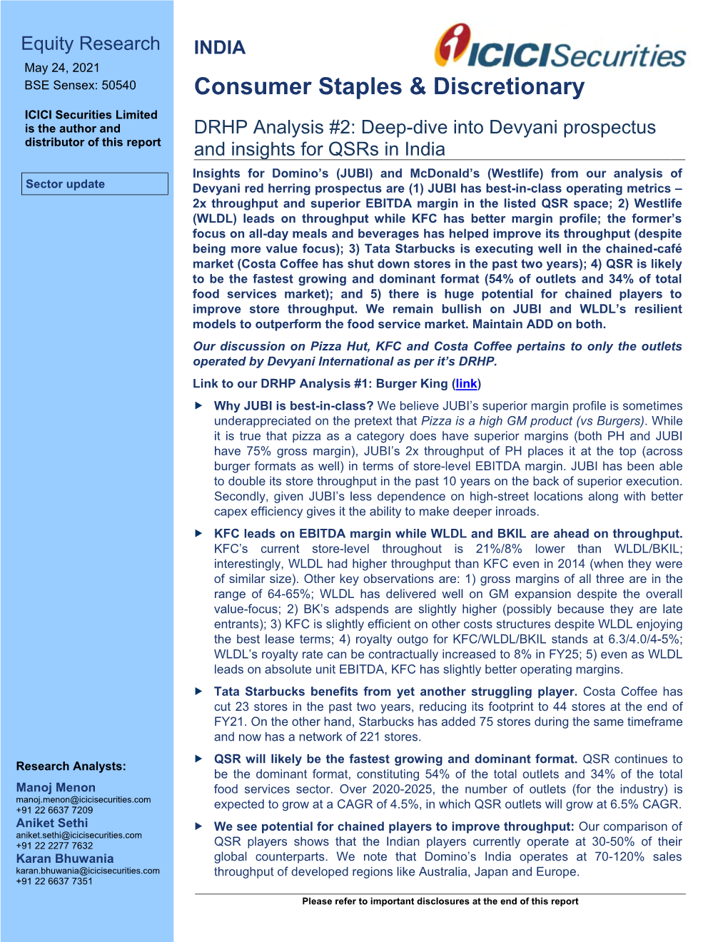 Consumer Staples & Discretionary