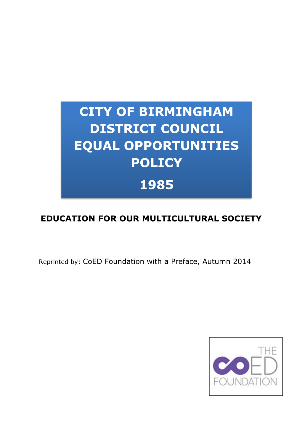City of Birmingham District Council Equal