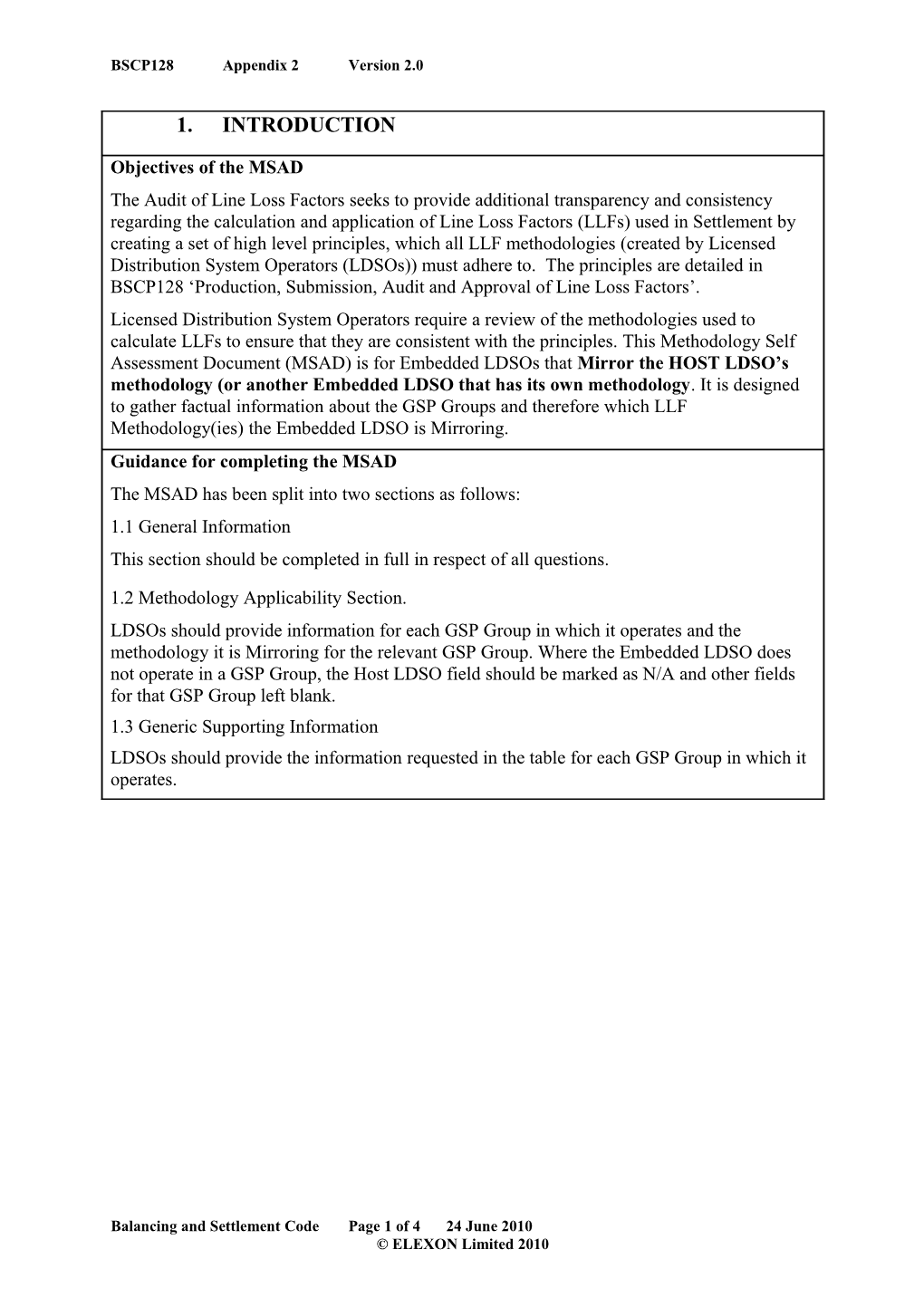 BSCP128 Appendix 2 MSAD for Embedded Ldsos That Mirror Version 2.0 (BSCP 128 Appendix 2)