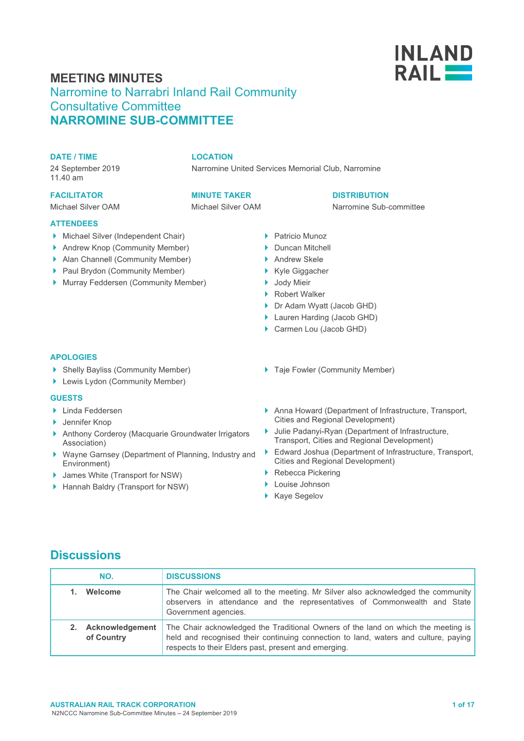 Meeting Minutes: Narromine to Narrabri CCC Meeting 4