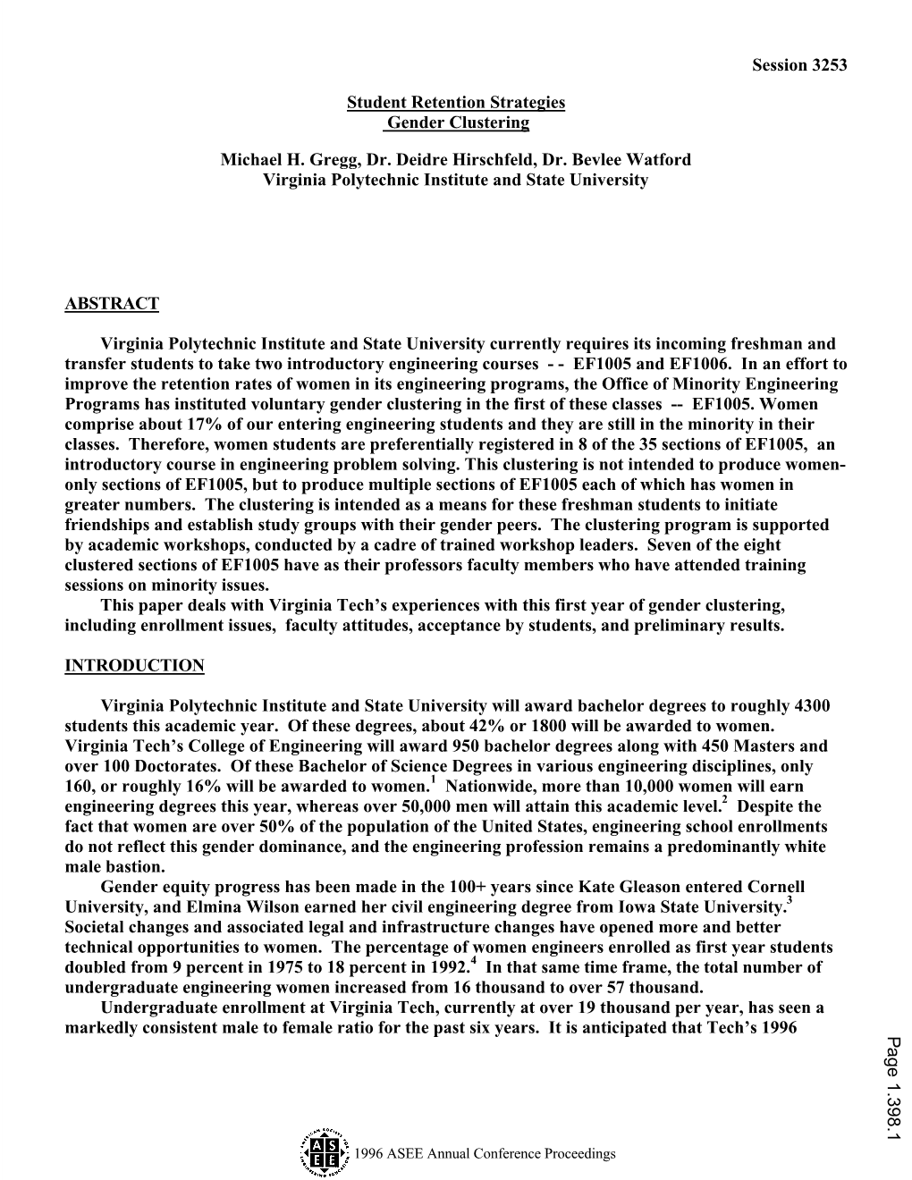 Student Retention Strategies Gender Clustering