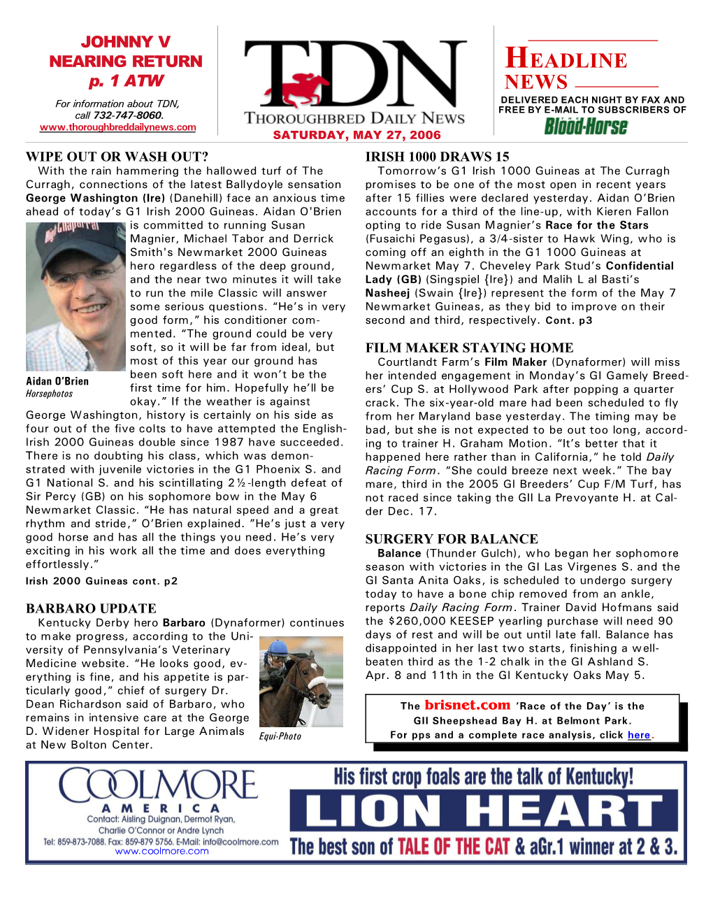 HEADLINE NEWS • 5/27/06 • PAGE 2 of 5
