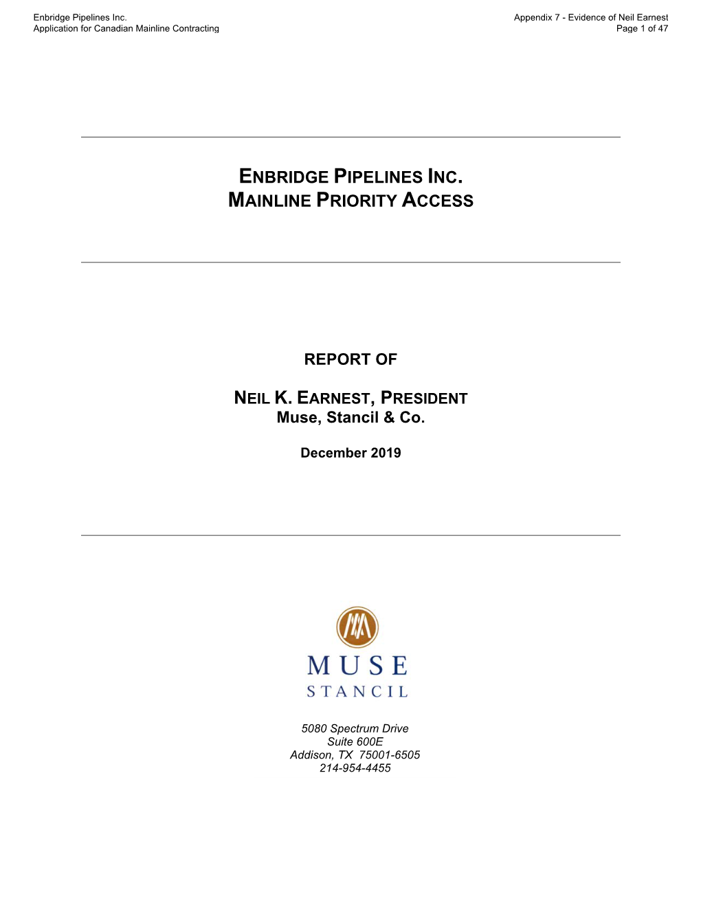 Enbridge Pipelines Inc. Mainline Priority Access