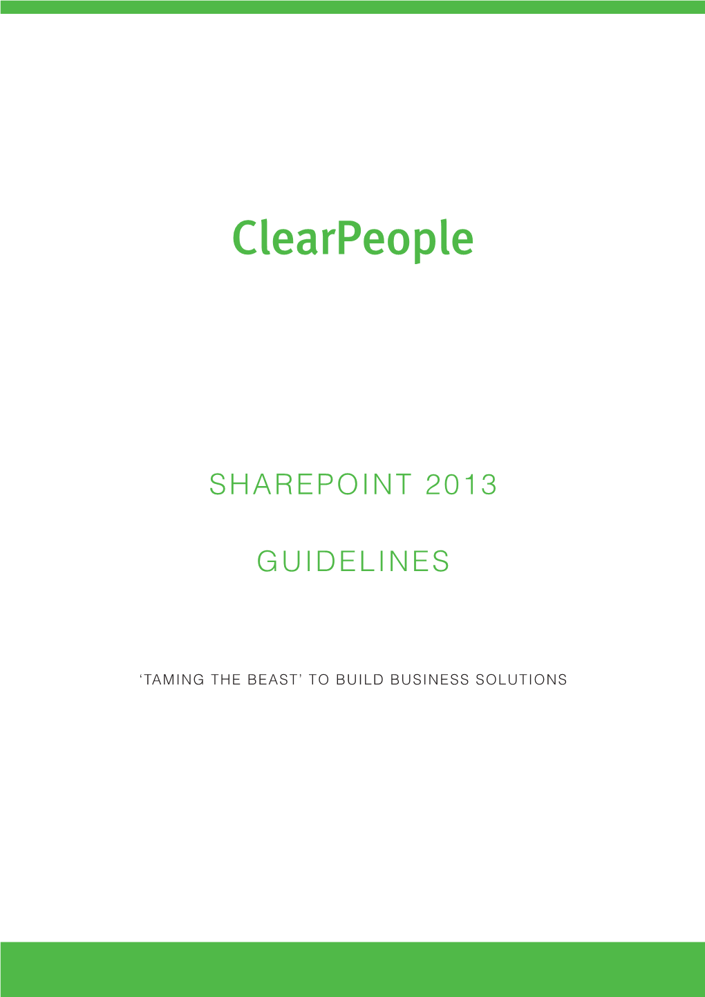 Sharepoint 2013 Guidelines