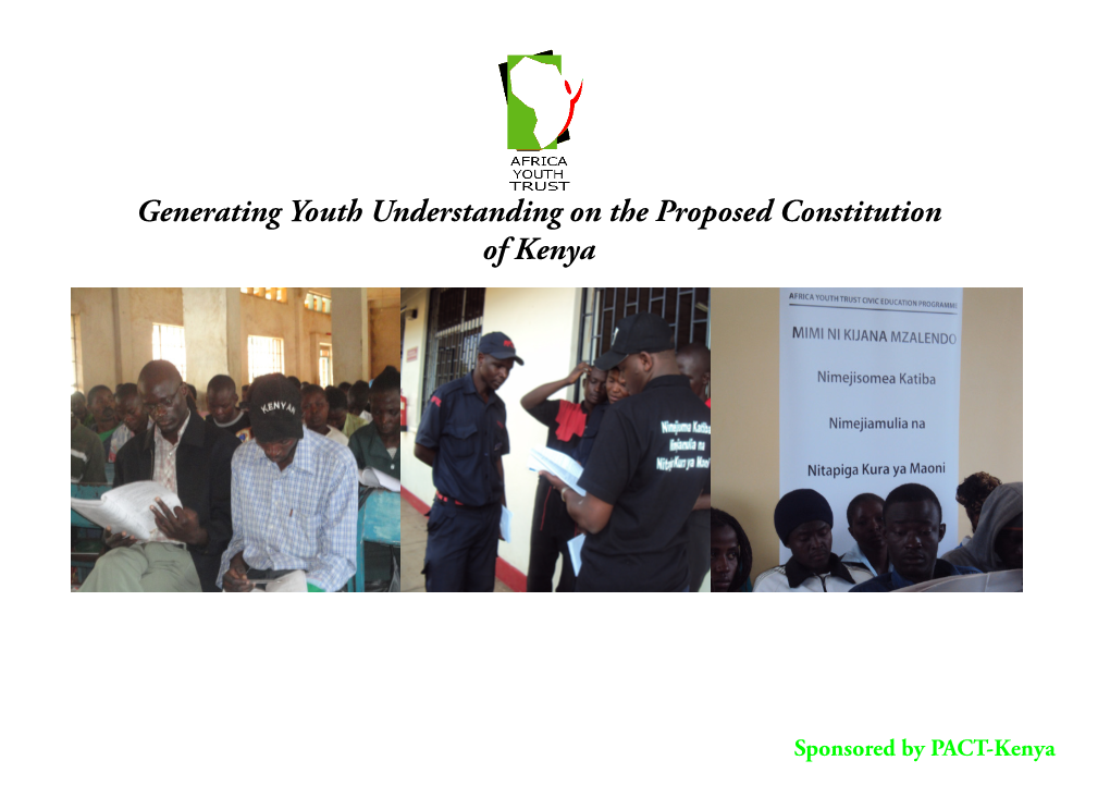 Generating Youth Understanding on the Proposed Constitution of Kenya
