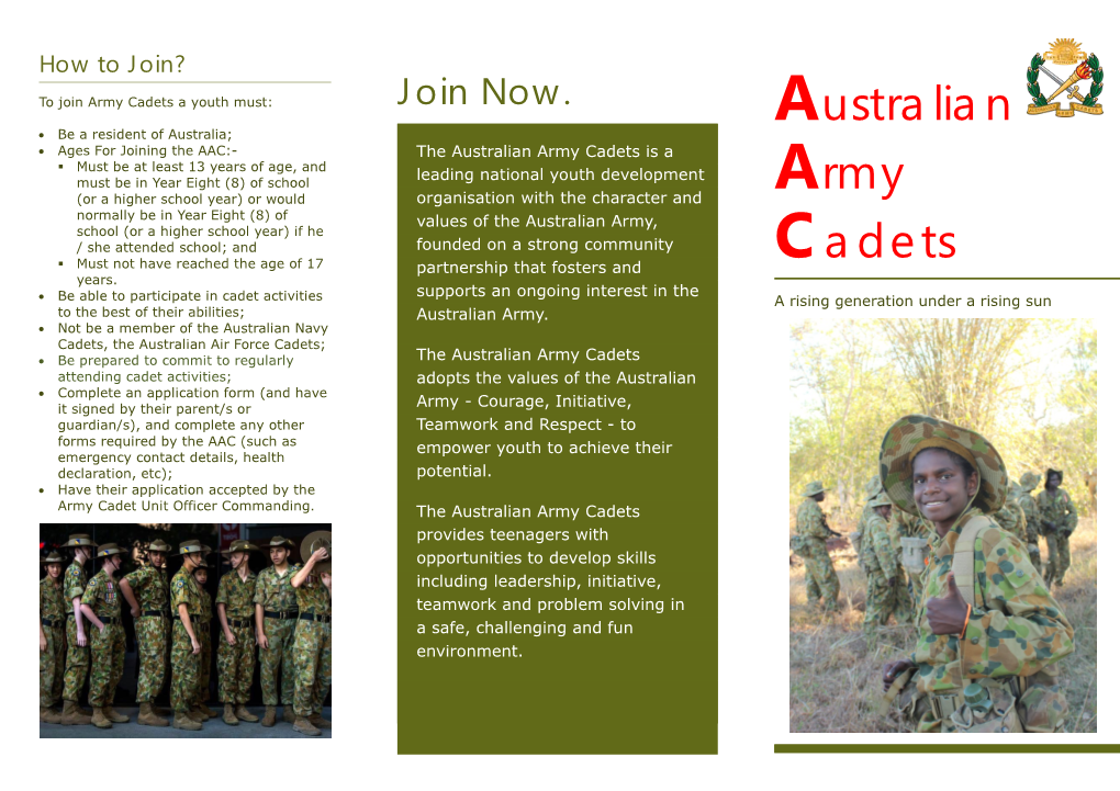 Australian Army Cadets Is A